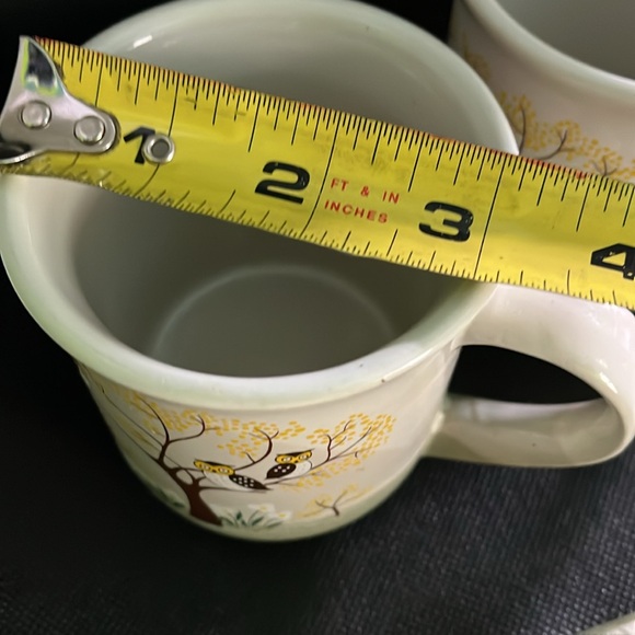 Owl mugs set of 2 with 3 owls sitting in a tree - Picture 7 of 8